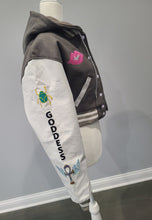 Load image into Gallery viewer, Hooded Goddess Energy Cropped Jacket - Grey
