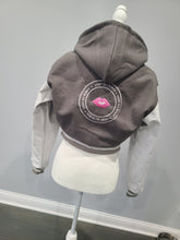 Load image into Gallery viewer, Hooded Goddess Energy Cropped Jacket - Grey
